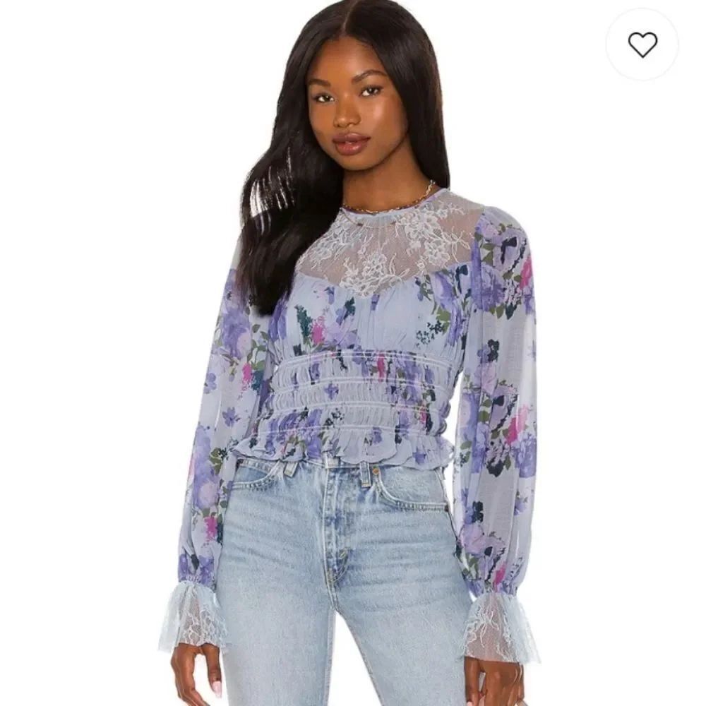 Free People Daphne Blouse in Silver Blue Combo
NWT Sz S